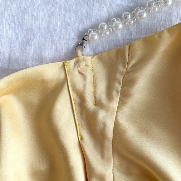 Beginning Boutique Yellow Satin Mini Dress - Picture 6 of 7